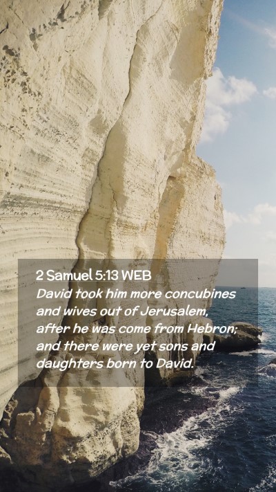 Picture 02 - 2 Samuel 5:13 WEB Mobile Phone Wallpaper - David took him more concubines and wives out of - Mobile Bible Verse Wallpaper