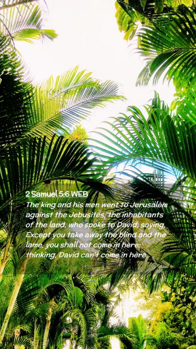 Picture 02 - 2 Samuel 5:6 WEB Mobile Phone Wallpaper - The king and his men went to Jerusalem against - Mobile Bible Verse Wallpaper