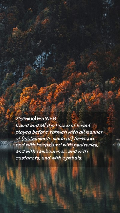 Picture 02 - 2 Samuel 6:5 WEB Mobile Phone Wallpaper - David and all the house of Israel played before - Mobile Bible Verse Wallpaper