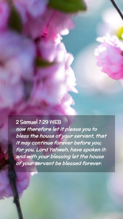 Picture 02 - 2 Samuel 7:29 WEB Mobile Phone Wallpaper - now therefore let it please you to bless the - Mobile Bible Verse Wallpaper