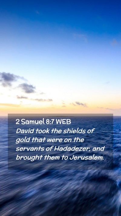 Picture 02 - 2 Samuel 8:7 WEB Mobile Phone Wallpaper - David took the shields of gold that were on the - Mobile Bible Verse Wallpaper