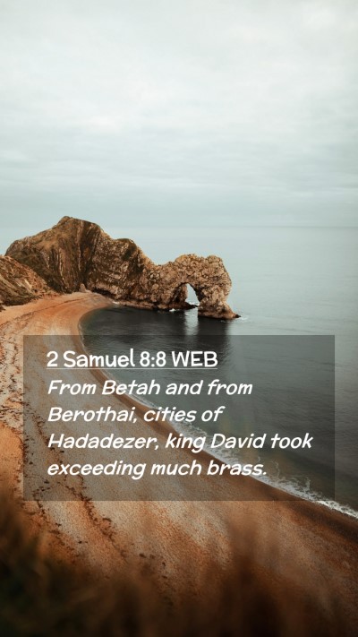 Picture 02 - 2 Samuel 8:8 WEB Mobile Phone Wallpaper - From Betah and from Berothai, cities of - Mobile Bible Verse Wallpaper