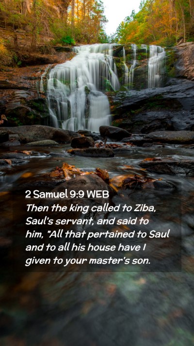 Picture 02 - 2 Samuel 9:9 WEB Mobile Phone Wallpaper - Then the king called to Ziba, Saul's servant, and - Mobile Bible Verse Wallpaper