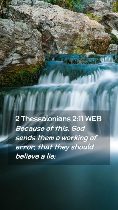Picture 02 - 2 Thessalonians 2:11 WEB Mobile Phone Wallpaper - Because of this, God sends them a working of - Mobile Bible Verse Wallpaper