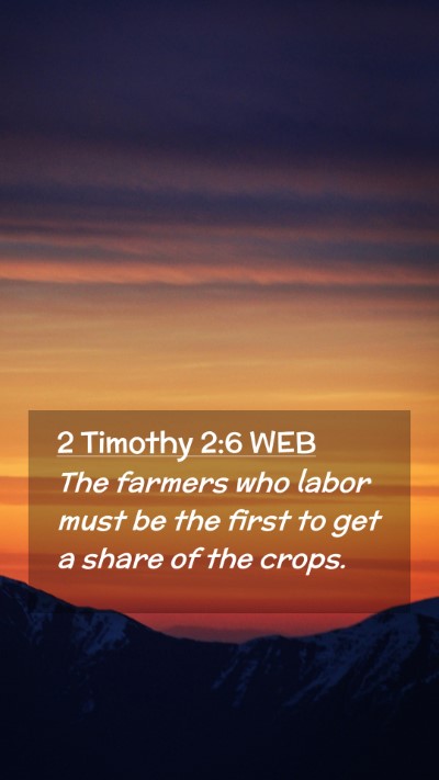 Picture 02 - 2 Timothy 2:6 WEB Mobile Phone Wallpaper - The farmers who labor must be the first to get a - Mobile Bible Verse Wallpaper