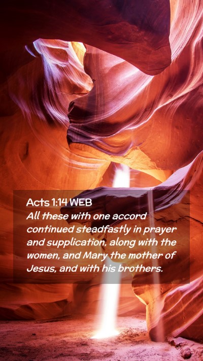 Picture 02 - Acts 1:14 WEB Mobile Phone Wallpaper - All these with one accord continued steadfastly - Mobile Bible Verse Wallpaper