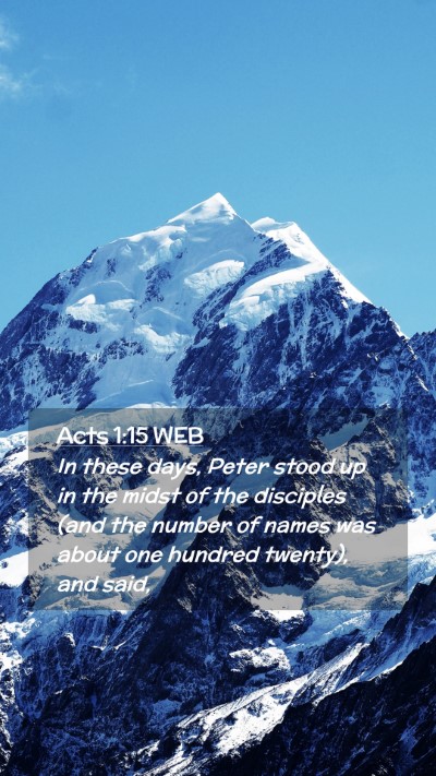 Picture 02 - Acts 1:15 WEB Mobile Phone Wallpaper - In these days, Peter stood up in the midst of the - Mobile Bible Verse Wallpaper