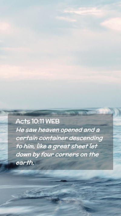 Picture 02 - Acts 10:11 WEB Mobile Phone Wallpaper - He saw heaven opened and a certain container - Mobile Bible Verse Wallpaper