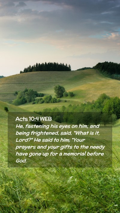 Picture 02 - Acts 10:4 WEB Mobile Phone Wallpaper - He, fastening his eyes on him, and being - Mobile Bible Verse Wallpaper