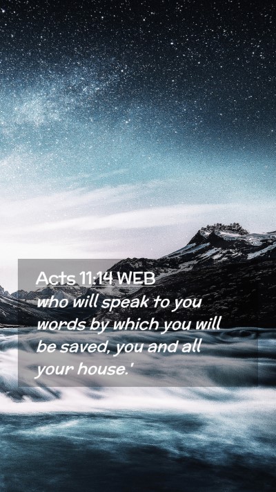Picture 02 - Acts 11:14 WEB Mobile Phone Wallpaper - who will speak to you words by which you will be - Mobile Bible Verse Wallpaper