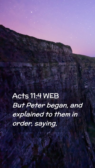 Picture 02 - Acts 11:4 WEB Mobile Phone Wallpaper - But Peter began, and explained to them in order, - Mobile Bible Verse Wallpaper