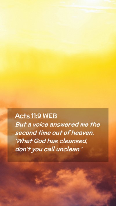 Picture 02 - Acts 11:9 WEB Mobile Phone Wallpaper - But a voice answered me the second time out of - Mobile Bible Verse Wallpaper