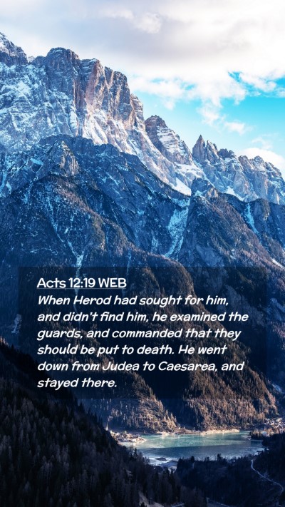 Picture 02 - Acts 12:19 WEB Mobile Phone Wallpaper - When Herod had sought for him, and didn't find - Mobile Bible Verse Wallpaper