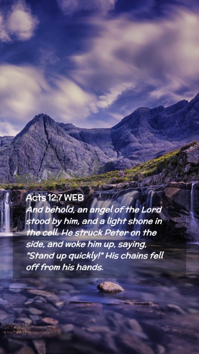 Picture 02 - Acts 12:7 WEB Mobile Phone Wallpaper - And behold, an angel of the Lord stood by him, - Mobile Bible Verse Wallpaper