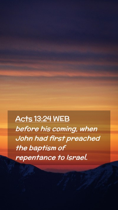 Picture 02 - Acts 13:24 WEB Mobile Phone Wallpaper - before his coming, when John had first preached - Mobile Bible Verse Wallpaper