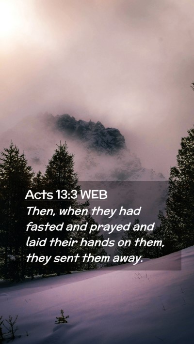 Picture 02 - Acts 13:3 WEB Mobile Phone Wallpaper - Then, when they had fasted and prayed and laid - Mobile Bible Verse Wallpaper