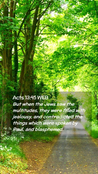 Picture 02 - Acts 13:45 WEB Mobile Phone Wallpaper - But when the Jews saw the multitudes, they were - Mobile Bible Verse Wallpaper