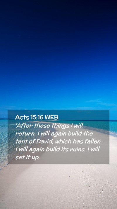 Picture 02 - Acts 15:16 WEB Mobile Phone Wallpaper - 'After these things I will return. I will again - Mobile Bible Verse Wallpaper