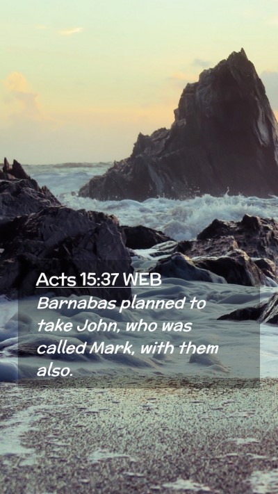 Picture 02 - Acts 15:37 WEB Mobile Phone Wallpaper - Barnabas planned to take John, who was called - Mobile Bible Verse Wallpaper