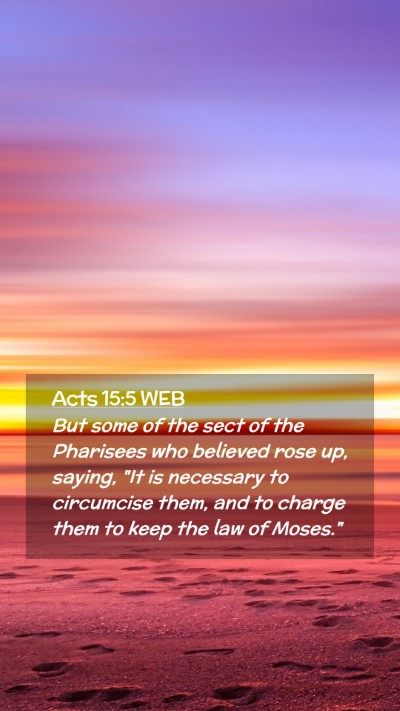 Picture 02 - Acts 15:5 WEB Mobile Phone Wallpaper - But some of the sect of the Pharisees who - Mobile Bible Verse Wallpaper