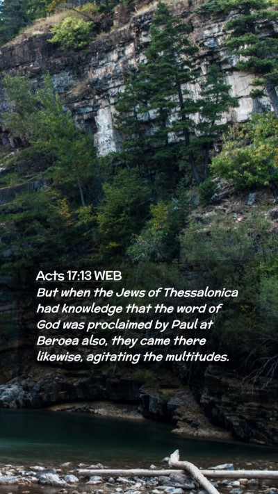 Picture 02 - Acts 17:13 WEB Mobile Phone Wallpaper - But when the Jews of Thessalonica had knowledge - Mobile Bible Verse Wallpaper
