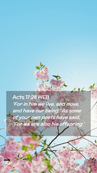 Picture 02 - Acts 17:28 WEB Mobile Phone Wallpaper - 'For in him we live, and move, and have our - Mobile Bible Verse Wallpaper