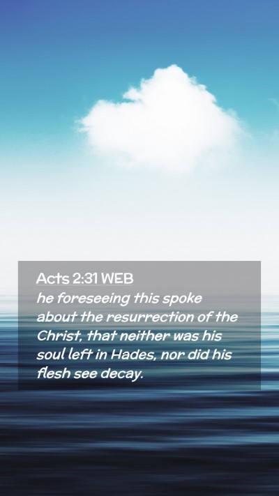 Picture 02 - Acts 2:31 WEB Mobile Phone Wallpaper - he foreseeing this spoke about the resurrection - Mobile Bible Verse Wallpaper