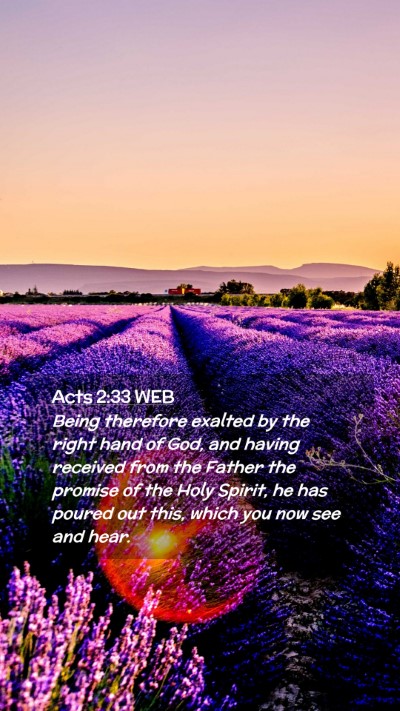Picture 02 - Acts 2:33 WEB Mobile Phone Wallpaper - Being therefore exalted by the right hand of God, - Mobile Bible Verse Wallpaper