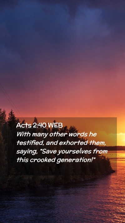 Picture 02 - Acts 2:40 WEB Mobile Phone Wallpaper - With many other words he testified, and exhorted - Mobile Bible Verse Wallpaper