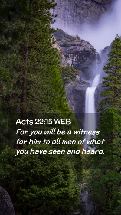 Picture 02 - Acts 22:15 WEB Mobile Phone Wallpaper - For you will be a witness for him to all men of - Mobile Bible Verse Wallpaper