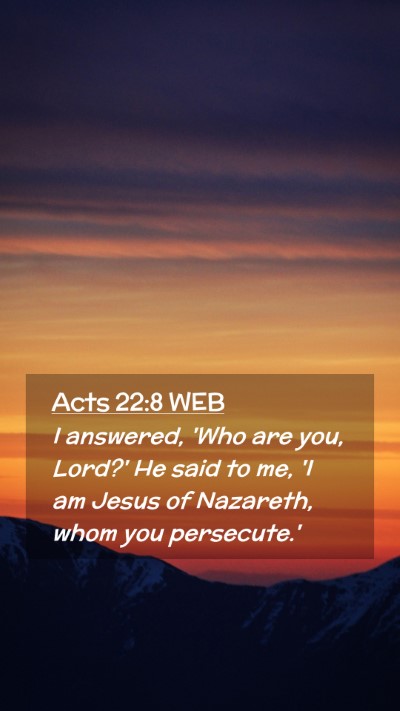 Picture 02 - Acts 22:8 WEB Mobile Phone Wallpaper - I answered, 'Who are you, Lord?' He said to me, - Mobile Bible Verse Wallpaper