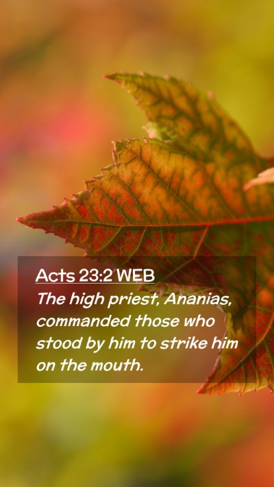 Picture 02 - Acts 23:2 WEB Mobile Phone Wallpaper - The high priest, Ananias, commanded those who - Mobile Bible Verse Wallpaper