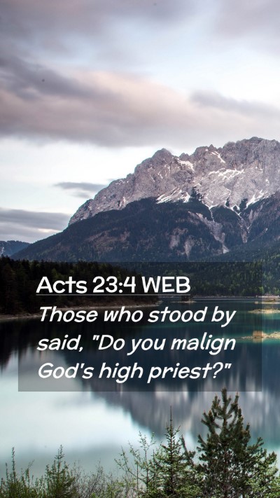 Picture 02 - Acts 23:4 WEB Mobile Phone Wallpaper - Those who stood by said, 