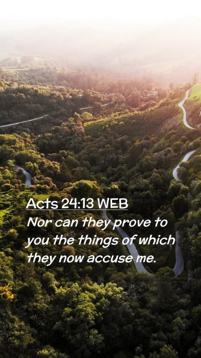 Picture 02 - Acts 24:13 WEB Mobile Phone Wallpaper - Nor can they prove to you the things of which - Mobile Bible Verse Wallpaper