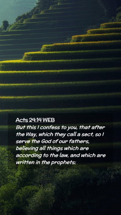 Picture 02 - Acts 24:14 WEB Mobile Phone Wallpaper - But this I confess to you, that after the Way, - Mobile Bible Verse Wallpaper