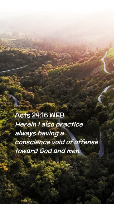 Picture 02 - Acts 24:16 WEB Mobile Phone Wallpaper - Herein I also practice always having a conscience - Mobile Bible Verse Wallpaper
