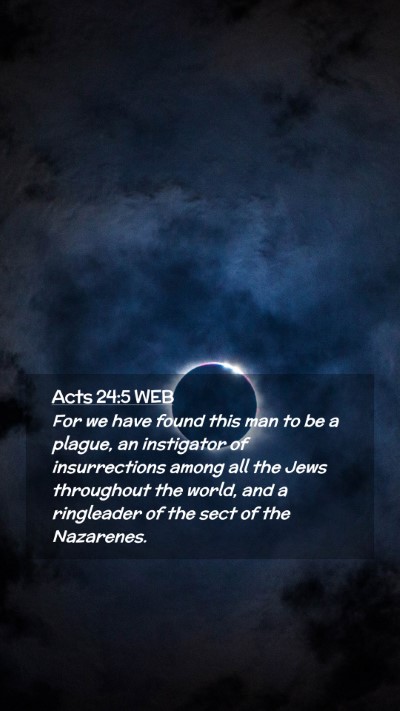 Picture 02 - Acts 24:5 WEB Mobile Phone Wallpaper - For we have found this man to be a plague, an - Mobile Bible Verse Wallpaper