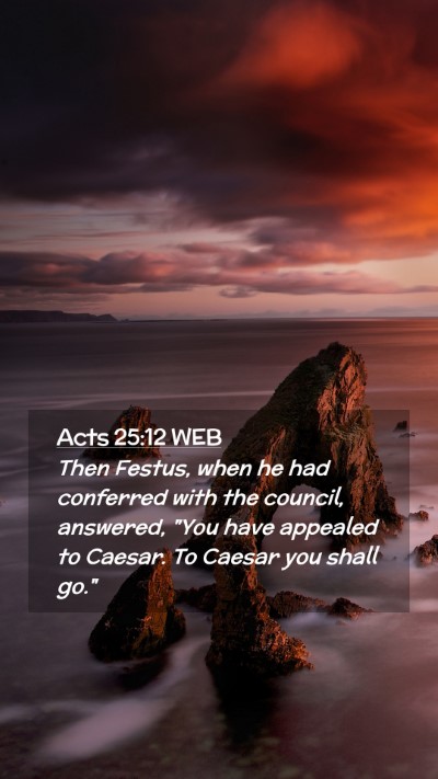 Picture 02 - Acts 25:12 WEB Mobile Phone Wallpaper - Then Festus, when he had conferred with the - Mobile Bible Verse Wallpaper