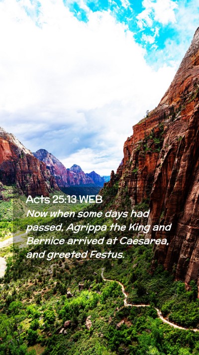 Picture 02 - Acts 25:13 WEB Mobile Phone Wallpaper - Now when some days had passed, Agrippa the King - Mobile Bible Verse Wallpaper
