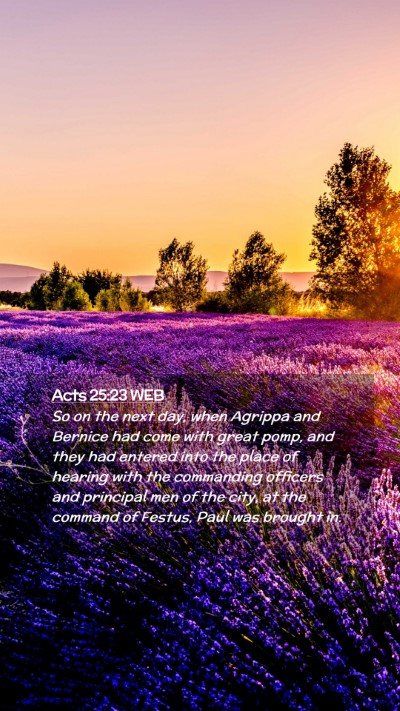 Picture 02 - Acts 25:23 WEB Mobile Phone Wallpaper - So on the next day, when Agrippa and Bernice had - Mobile Bible Verse Wallpaper