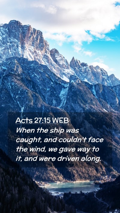 Picture 02 - Acts 27:15 WEB Mobile Phone Wallpaper - When the ship was caught, and couldn't face the - Mobile Bible Verse Wallpaper