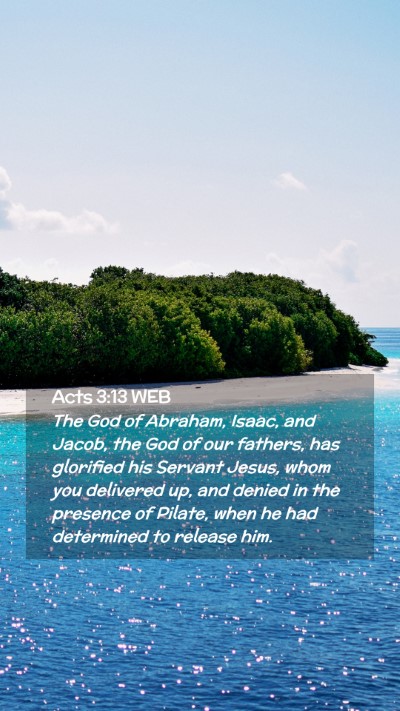 Picture 02 - Acts 3:13 WEB Mobile Phone Wallpaper - The God of Abraham, Isaac, and Jacob, the God of - Mobile Bible Verse Wallpaper
