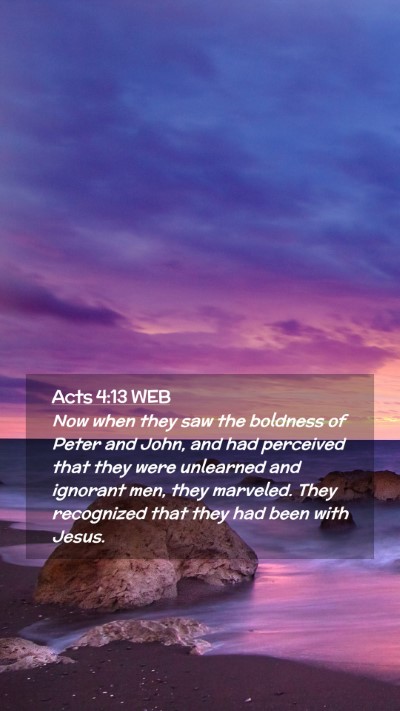 Picture 02 - Acts 4:13 WEB Mobile Phone Wallpaper - Now when they saw the boldness of Peter and John, - Mobile Bible Verse Wallpaper