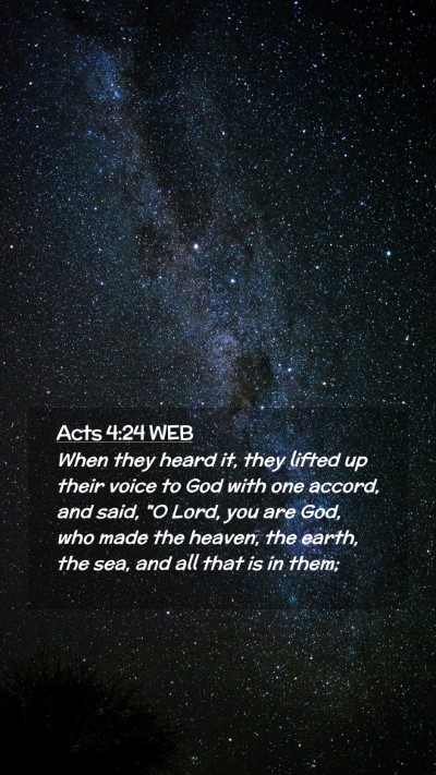 Picture 02 - Acts 4:24 WEB Mobile Phone Wallpaper - When they heard it, they lifted up their voice to - Mobile Bible Verse Wallpaper