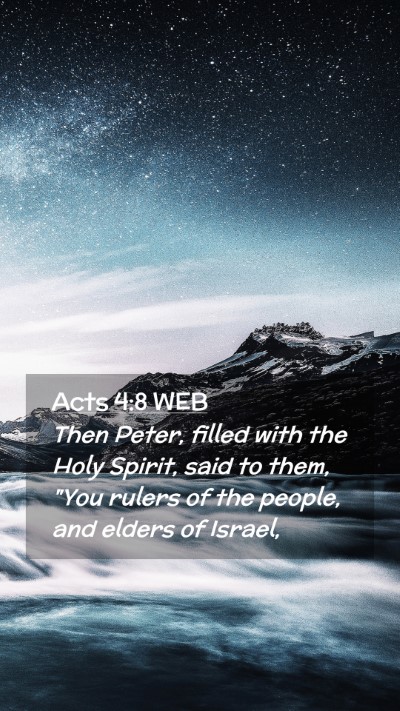 Picture 02 - Acts 4:8 WEB Mobile Phone Wallpaper - Then Peter, filled with the Holy Spirit, said to - Mobile Bible Verse Wallpaper