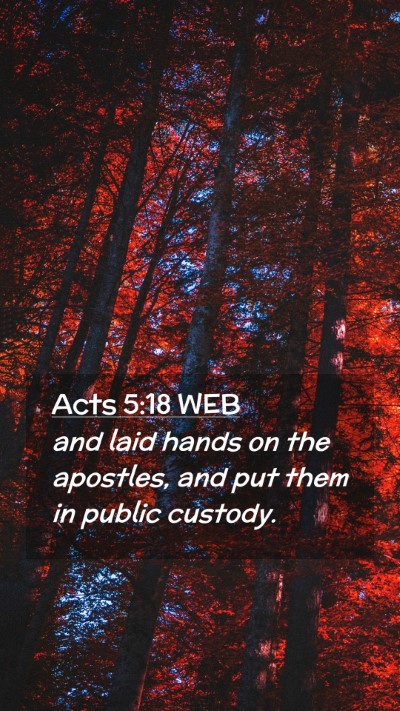 Picture 02 - Acts 5:18 WEB Mobile Phone Wallpaper - and laid hands on the apostles, and put them in - Mobile Bible Verse Wallpaper
