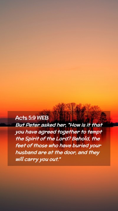 Picture 02 - Acts 5:9 WEB Mobile Phone Wallpaper - But Peter asked her, 