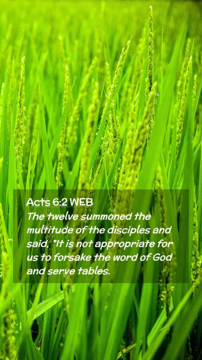 Picture 02 - Acts 6:2 WEB Mobile Phone Wallpaper - The twelve summoned the multitude of the - Mobile Bible Verse Wallpaper