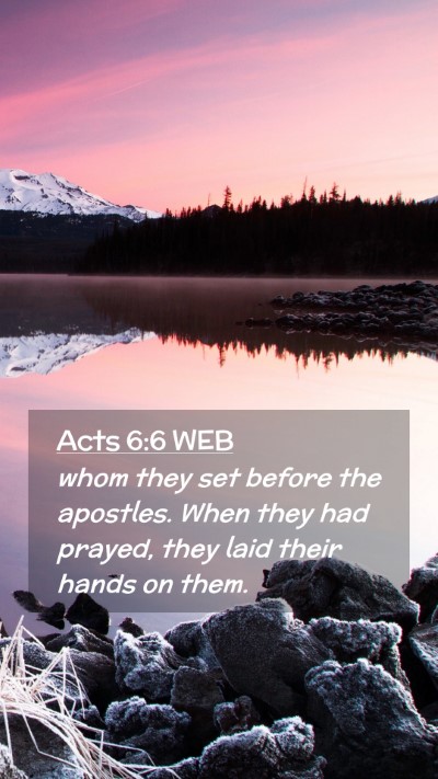Picture 02 - Acts 6:6 WEB Mobile Phone Wallpaper - whom they set before the apostles. When they had - Mobile Bible Verse Wallpaper