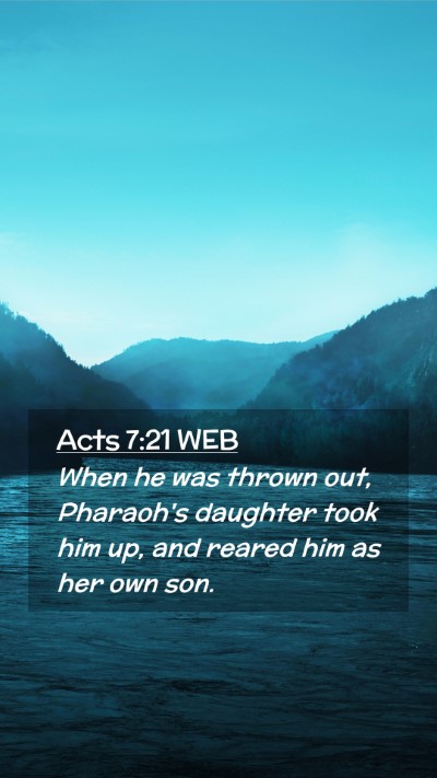 Picture 02 - Acts 7:21 WEB Mobile Phone Wallpaper - When he was thrown out, Pharaoh's daughter took - Mobile Bible Verse Wallpaper